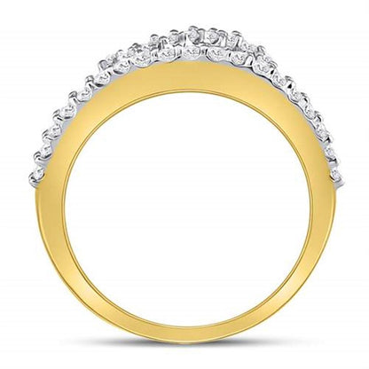 10k Yellow Gold Round Diamond Woven Infinity Band Ring 1/2 Cttw