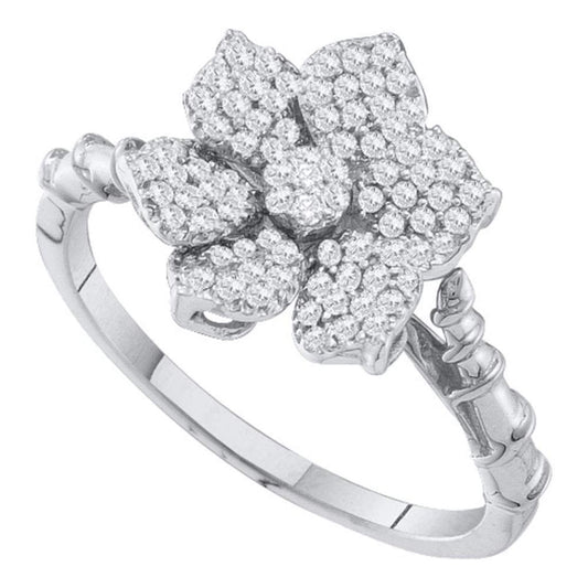 1/4CTW-Diamond FLOWER RING
