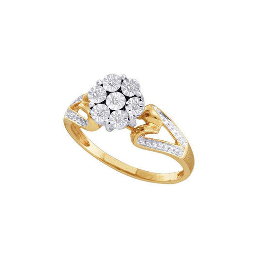 1/20CT-Diamond FLOWER RING