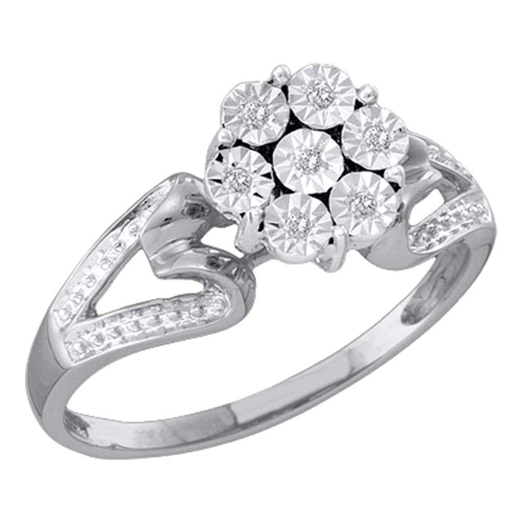 1/20CT-Diamond FLOWER RING