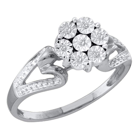 1/20CT-Diamond FLOWER RING