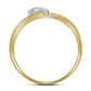 10k Yellow Gold Round Diamond Heart Ring 1/20 Cttw Size 8