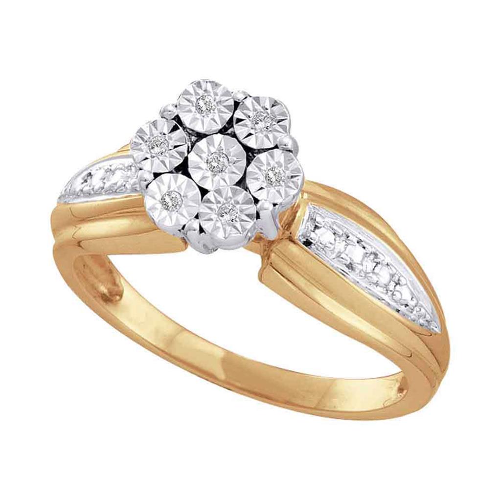 1/20CT-Diamond FLOWER RING