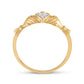10k Yellow Gold Round Diamond Claddagh Heart Ring .02 Cttw