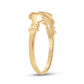 14k Yellow Gold Round Diamond Claddagh Heart Ring .02 Cttw