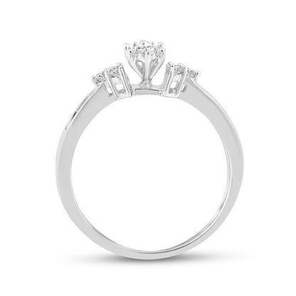 14k White Gold Marquise Diamond Bridal Wedding Ring Set 1/2 Cttw (Certified)