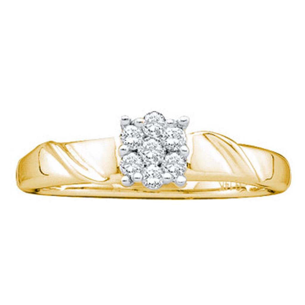 1/5CTW-Diamond FLOWER FASHION RING