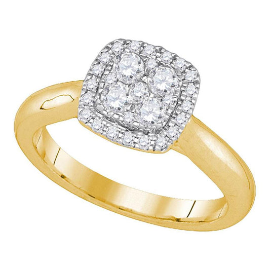 14k Yellow Gold Diamond Bridal Engagement Ring 1/2 Cttw