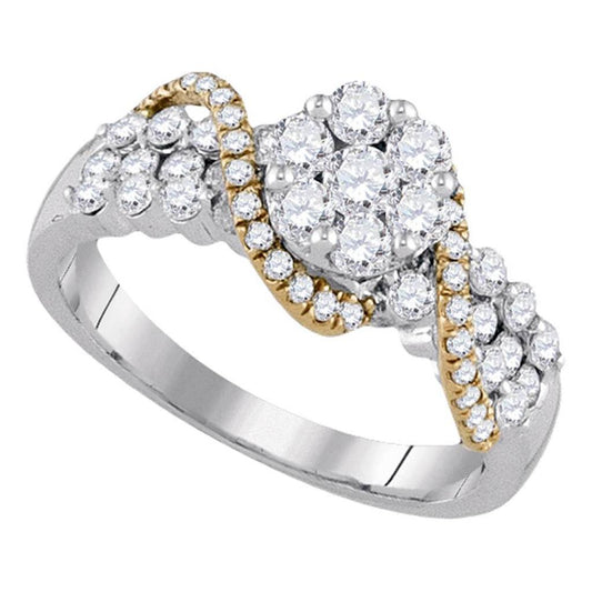 1 1/5CTW-Diamond FLOWER BRIDAL RING