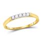 10k Yellow Gold Round Diamond Single Row 5-stone Band Ring 1/6 Cttw