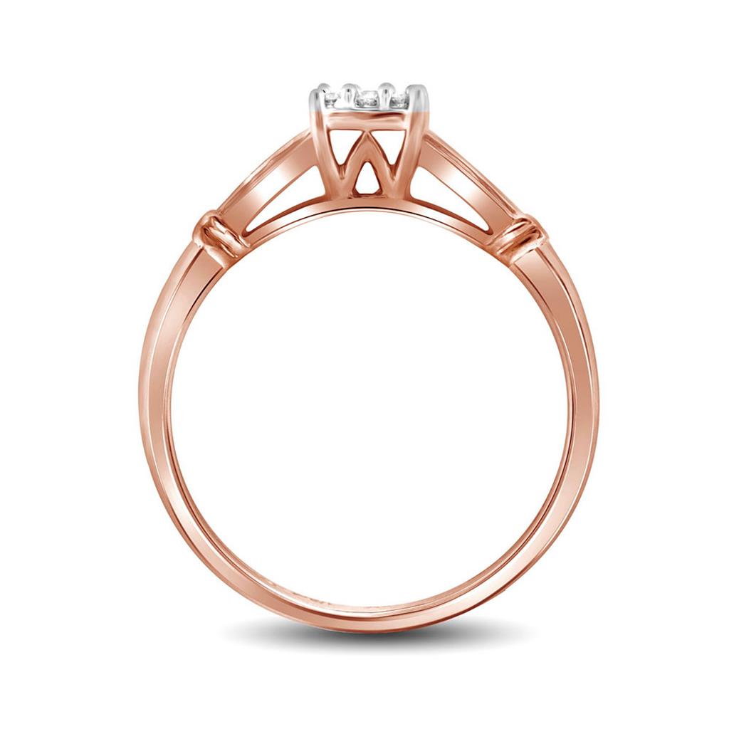 10k Rose Gold Round Diamond Bridal Wedding Ring Set 1/5 Cttw