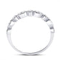 14k White Gold Round Diamond Milgrain Stackable Band Ring 1/6 Cttw