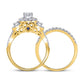 14k Yellow Gold Round Diamond 3-stone Bridal Engagement Ring 1-1/2 Cttw (Certified)