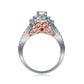 14k Two-tone Gold Round Diamond Bridal Wedding Ring Set 1-1/2 Cttw (Certified)