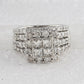 14k White Gold Round Diamond Twist Stackable Band Ring 1/12 Cttw