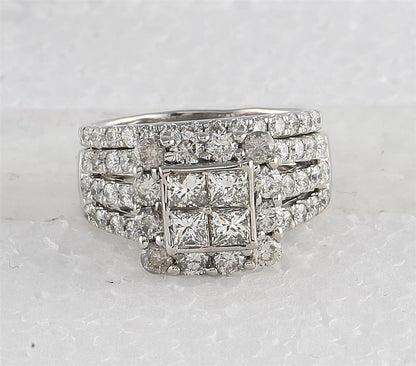 14k White Gold Round Diamond Twist Stackable Band Ring 1/12 Cttw Size 5
