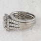 14k White Gold Round Diamond Twist Stackable Band Ring 1/12 Cttw