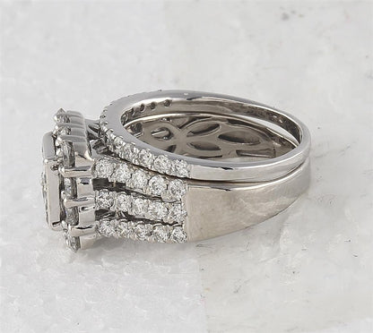 14k White Gold Round Diamond Twist Stackable Band Ring 1/12 Cttw Size 5