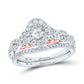 14k Two-tone Gold Oval Diamond Bridal Wedding Ring Set 1 Ctw (Certified)