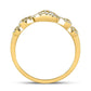 14k Yellow Gold Round Diamond 3-Stone Anniversary Band Ring 3/8 Ctw