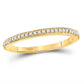 10k Yellow Gold Round Diamond Anniversary Stackable Band Ring 1/8 Cttw