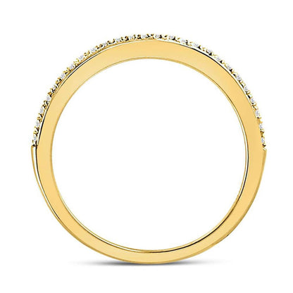 10k Yellow Gold Round Diamond Single Row Stackable Band Ring 1/8 Cttw Size 5