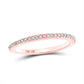10k Rose Gold Round Diamond Single Row Stackable Band Ring 1/8 Cttw Size 5