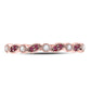 10k Rose Gold Round Ruby Diamond Marquise Dot Stackable Band Ring 1/8 Cttw