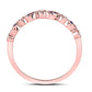 10kt Rose Gold Round Blue Sapphire Diamond Stackable Band Ring 1/10 Cttw