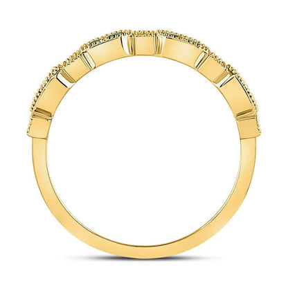 10kt Yellow Gold Round Emerald Stackable Band Ring 1/4 Cttw