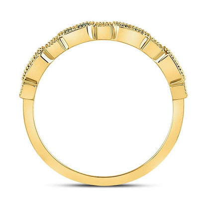 10kt Yellow Gold Round Emerald Stackable Band Ring 1/4 Cttw