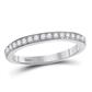 10k White Gold Round Diamond Single Row Band Ring 1/4 Cttw