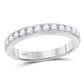 10k White Gold Round Diamond Single Row Band Ring 1/2 Cttw