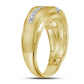 10k Brush Finished Yellow Gold Round Diamond Wedding Band Ring 5/8 Cttw