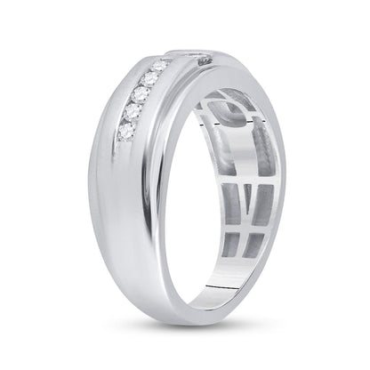 14k White Gold Princess Diamond Wedding 2-Stone Band Ring 1/2 Cttw