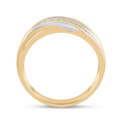 10k Yellow Gold Round Diamond Wedding Band Ring 1/4 Cttw