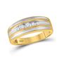 10k Yellow Gold Round Diamond 5-stone Wedding Band Ring 1/4 Cttw