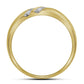 14k Yellow Gold Round Diamond 2-Row Wedding Band Ring 1/4 Cttw