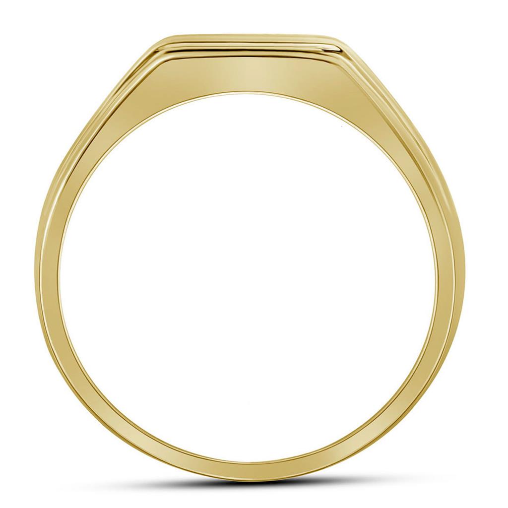 10k Yellow Gold Round Diamond Flat Top Band Ring 1/4 Cttw