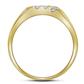 10k Yellow Gold Round Diamond Stripe Cluster Band Ring 1/4 Cttw