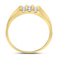 10kt Yellow Gold Round Channel-set Diamond Triple Row Wedding Band Ring 1/4 Cttw