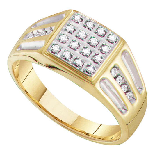 1/4 Ct. Natural Diamond Men's Statement Ring in Solid 10K Yellow Gold