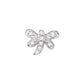 14k White Gold Round Diamond Butterfly Bug Earrings 1/8 Cttw