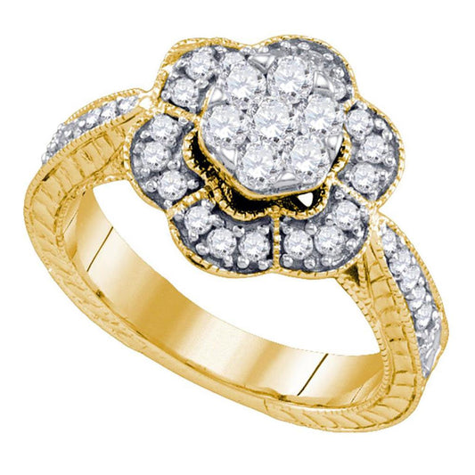 5/8CTW-Diamond FLOWER FASHION RING