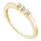 10k Yellow Gold Round Diamond 3-stone Band Ring 1/10 Cttw