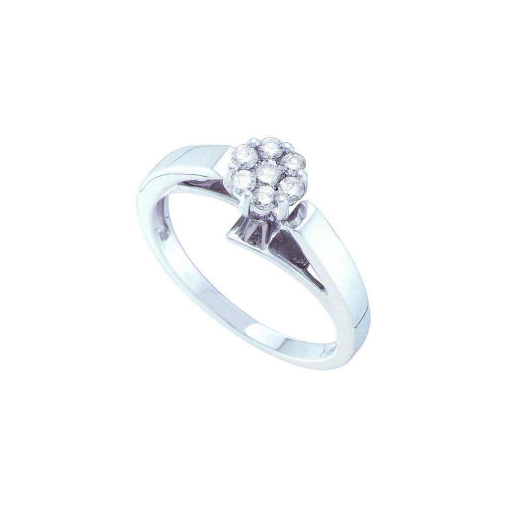 1/4CT-Diamond FLOWER RING