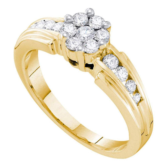1/2CT-Diamond FLOWER RING