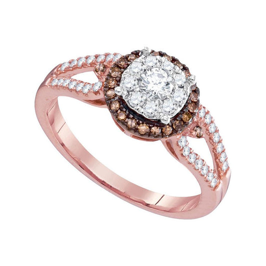 14k Rose Gold Round Diamond Solitaire Bridal Engagement Ring 1/2 Cttw