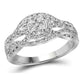 14k White Gold Diamond Bridal Engagement Ring 1/3 Cttw