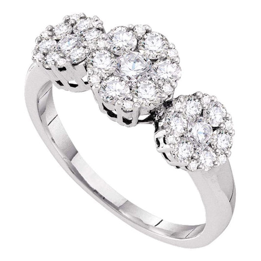 1 CT-Diamond 3-FLOWER RING